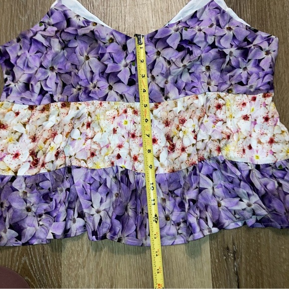 Desigual Women’s Floral Babydoll Tank Top Size Large | Boho Tropical - Picture 5 of 8